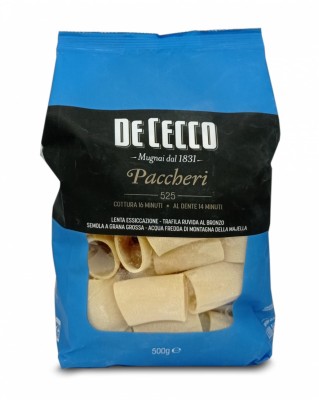 De Cecco Paccheri 525 makaron bezjajeczny Rurki 500g