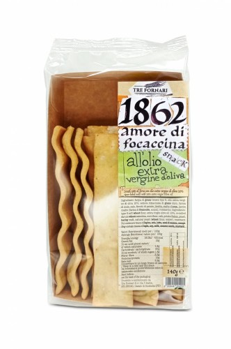 Tre Fornari 1862 Amore di Focaccina all'olio extra vergine d'oliva Przekąska pieczona z Oliwą z oliwek 140g