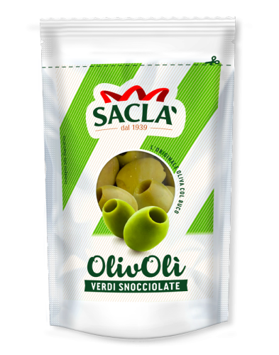 Sacla OlivOli Verdi Snocciolate Zielone oliwki drylowane 185g