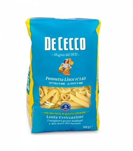 De Cecco Pennette Lisce no. 140 Makaron rurki 500g
