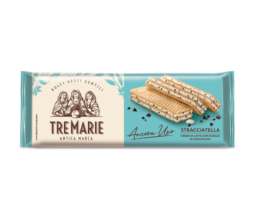TreMarie Stracciatella Wafelki z kremem mlecznym z kawałkami czekolady 140g