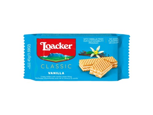 Loacker Classic Vanilla Wafelki z kremem Waniliowym 175g