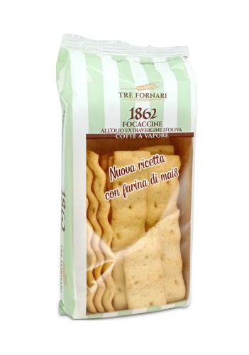 Tre Fornari 1862 Focaccine all'olio Extra Vergine d'Oliva Krakersy z oliwa z oliwek 140g