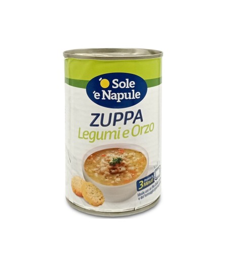 O Sole e Napule Zuppa Legumi e Orzo Zupa z roślinami strączkowymi i jęczmieniem 400g