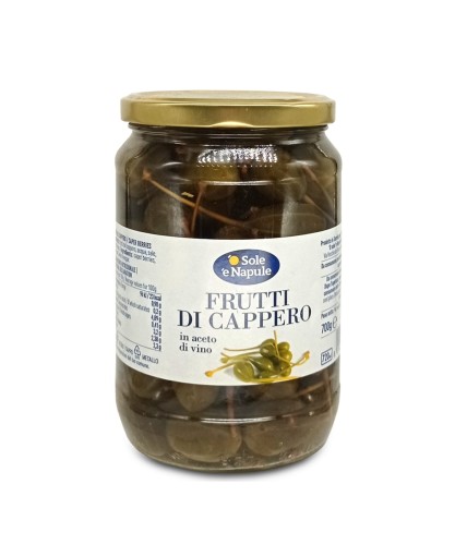O Sole e Napule Frutti di Cappero in aceto di vino Kapary z ogonkiem w occie winnym 700g