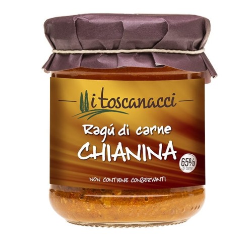 i toscanacci Ragu di carne Chianina Sos z mięsem wołowym Chianina 180g w słoiku