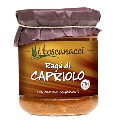 i toscanacci Ragu di Capriolo Sos pomidorowy z mięsem z sarniny 180g słoik