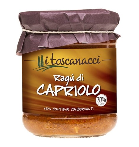i toscanacci Ragu di Capriolo Sos pomidorowy z mięsem z sarniny 180g słoik