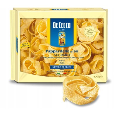 De Cecco makaron jajeczny Pappardelle nr. 301 500g wstążki