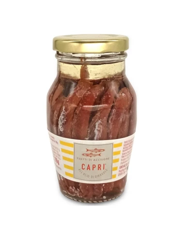 Capri Filetti di Acciughe all'olio di girasole Filety Anchovies w oleju słonecznikowym 140g