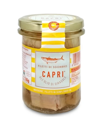 Capri Filetti di Sgombro all' olio di girasole Filety z Makreli w oleju słonecznikowym 190g
