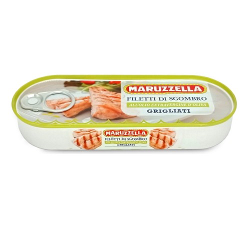 Maruzzella Filetti di sgombro Grigliati all'olio extravergine d'oliva Filety z makreli grilowane w oliwie z oliwek 120g