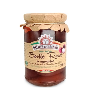 Delizie di Calabria Cipolle Rosse Tropea in agrodolce Cebula czerwona z Tropei w zalewie 280g Włoskie