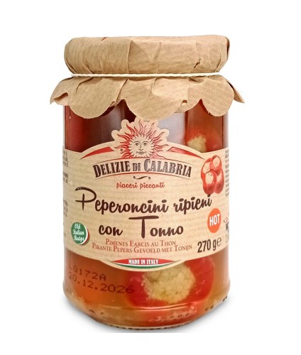 Delizie di Calabria Peproncini ripieni con Tonno Papryczki nadziewane Tuńczykiem 270g Włoskie