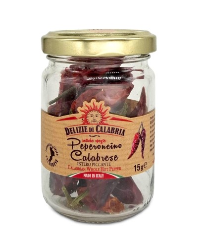 Delizie di Calabria Peperoncino Calabrese Papryczki chili całe suszone 15g Włoskie