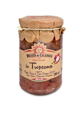 Delizie di Calabria la Tropeana Sos z Czerownej Cebuli z Tropei IGP z Oliwkami i chili 280g