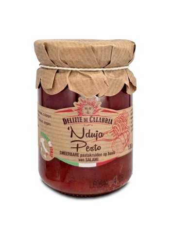 Delizie di Calabria 'Nduja Pesto Pesto z ostrym salami 130g Włoskie
