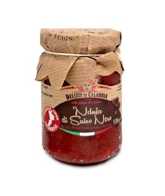 Delizie di Calabria 'Nduja di Suino Nero Salami pikantne do smarowania z Czarnej świni 135g Włoski
