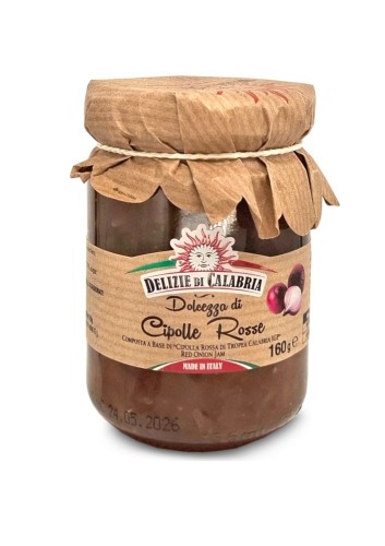 Delizie di Calabria Dolcezza Cipolle Rosse Konfitura z Czerwonej Cebuli z Tropei 160g Włoska słoik