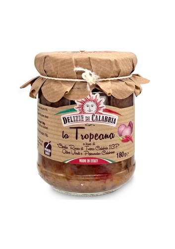 Delizie di Calabria la Tropeana Sos z Czerownej Cebuli z Tropei IGP z Oliwkami i chili 180g słoik