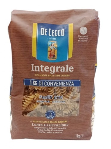De Cecco makaron pełnoziarnisty Fusilli 500g