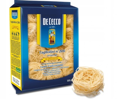 De Cecco makaron Tagliolini nr. 206 500g, włoski makaron gniazdka