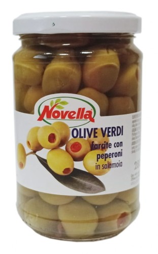 Novella Olive Verdi Oliwki zielone z papryką 280g