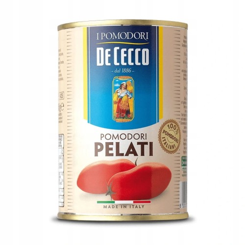 De Cecco Pomidory Pelati Bez skóry 400g puszki