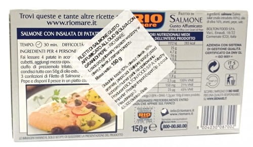 Rio Mare Filetto di Salmone Gusto Affumicato Fliet z Łososia Wędzony z pieprzem 150g