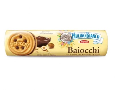 Mulino Bianco Baiocchi Ciastka z kremem kakaowo-orzechowym 168g