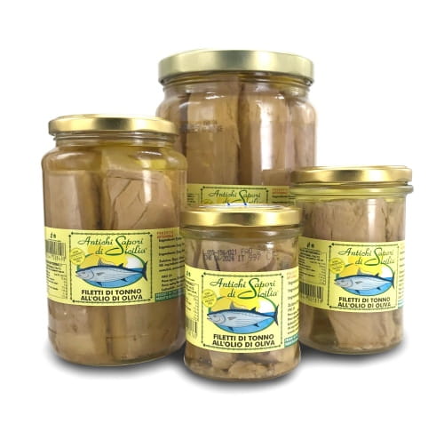 Antichi Sapori di Sicilia  Filetti di tonno all'olio di oliva Filety w oliwie z oliwek 550g
