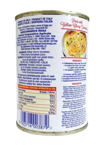 Strianese Pomodorini Gialli Żółte pomidorki koktajlowe 400g, puszka