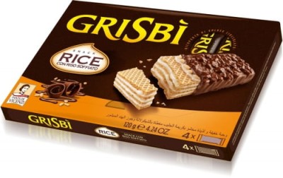 Matilde Vicenzi Grisbi Snack Rice Wafelki w czekoladzie z dmuchanym ryżem 120g