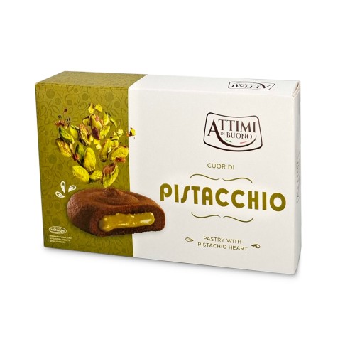 cuor di pistacchio 100g, ciastka kruche kakaowe z nadzieniem pistacjowym