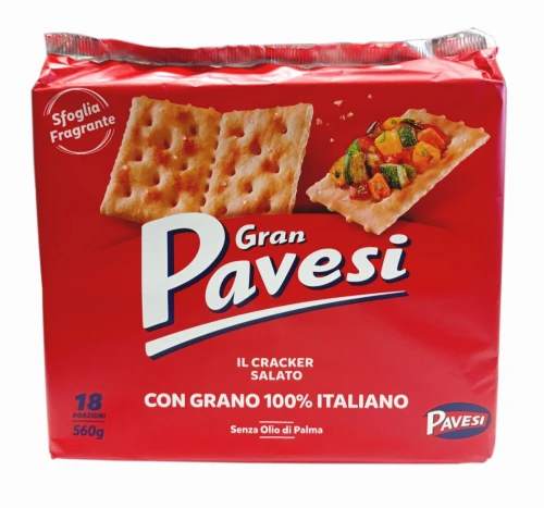 Gran Pavesi Il Cracker Salato Krakersy z ziarenkami soli 560g
