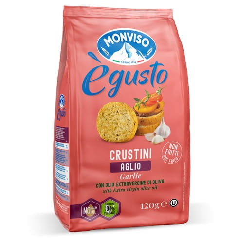 egusto crustini aglio 120g, małe grzanki o smaku czosnku