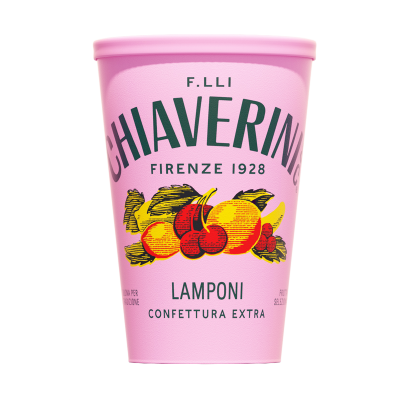 chiaverini konfitura malinowa, kubek plastikowy