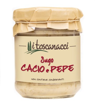 toscanacci sugo cacio e pepe, sos serem i pieprzem w słoiku