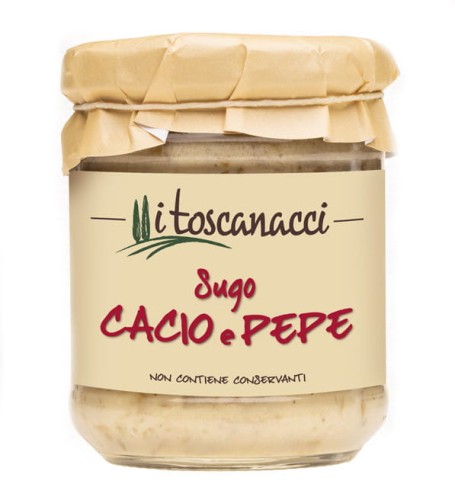 toscanacci sugo cacio e pepe, sos serem i pieprzem w słoiku