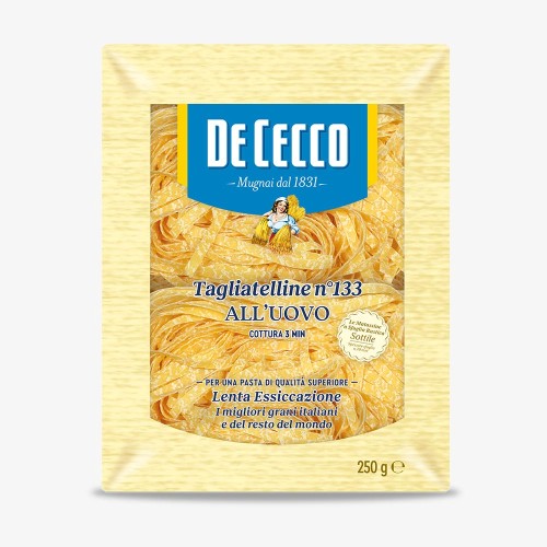 tagliatelline uovo de cecco 250g de cecco, makaron włoski jajeczny, wstążki cienkie