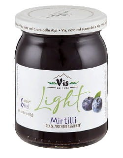 vis light mirtilli dżem jagodowy 220g, słoik, słodzony ze stewią i erytrytolem