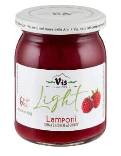 vis light lamponi dżem malinowy 220g, słoik, słodzone stewią i erytrytolem