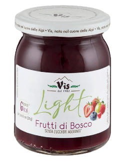 vis light frutti di bosco dżem z owoców leśnych 220g, ze stewią i erytrytolem, słoik