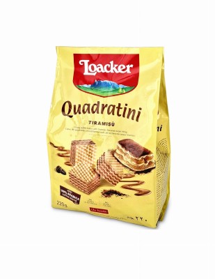 loacker quadratini tiramisu 220g, wafelki
