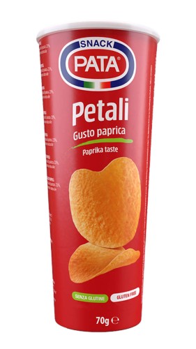 pata petali, chrupki ziemniaczane o smaku paprykowym w tubie, włoskie