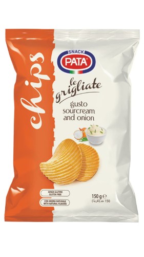 Pata chipsy karbowane śmietankowo-cebulowe 150g