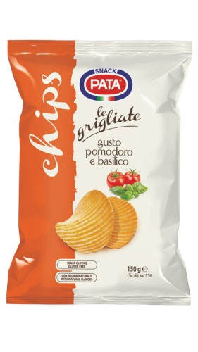 Pata chipsy karbowane o smaku pomidorów i bazylii 150g włoskie