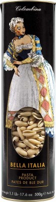 makaron colombina gnocchetti w ozdobnej, czarnej tubie. Idealne na prezent