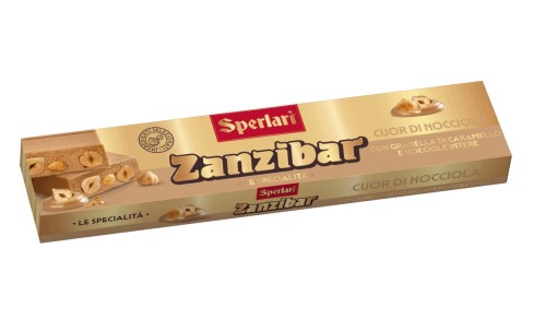 Sperlari zanzibar cuor di nocciola 200g,  czekolada biała z orzechami i granulkami karmelu