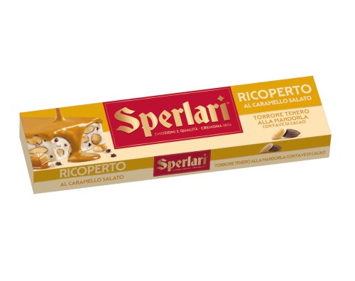 Sperlari torrone, nugat z migdałami i płatkami kakaowymi w polewie o smaku solonego karmelu 200g
